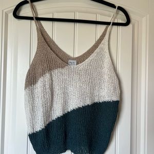 Color Block Knit Tank Top Size Medium